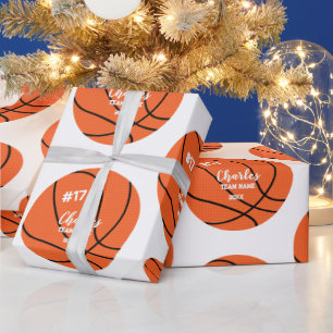 Custom Basketball Geschenkwrap mit Name & Nummer Geschenkpapier