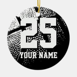 Custom basketball Jersey number Christmas tree Keramik Ornament