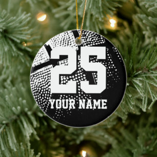 Custom Basketball Jersey Nummer Weihnachtsbaum Keramik Ornament
