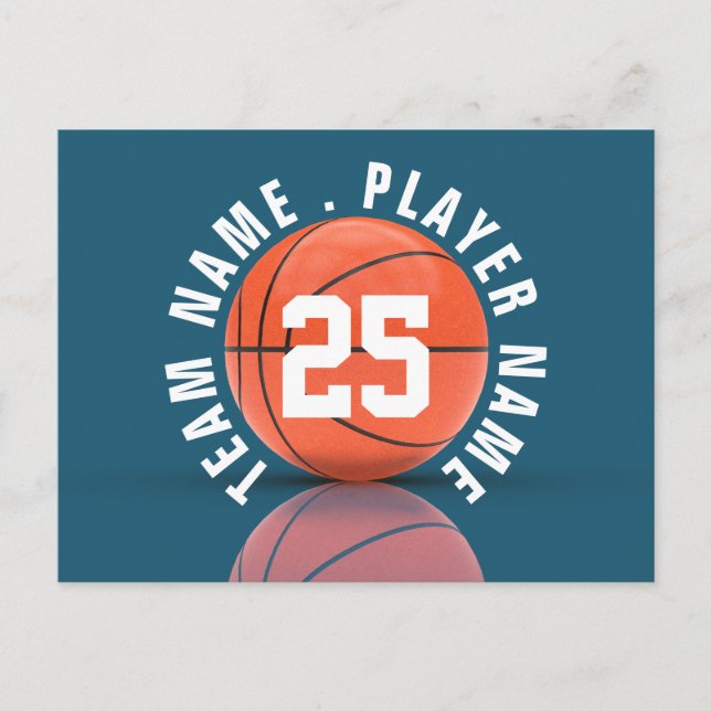 Custom Basketball Team Postkarte (Vorderseite)