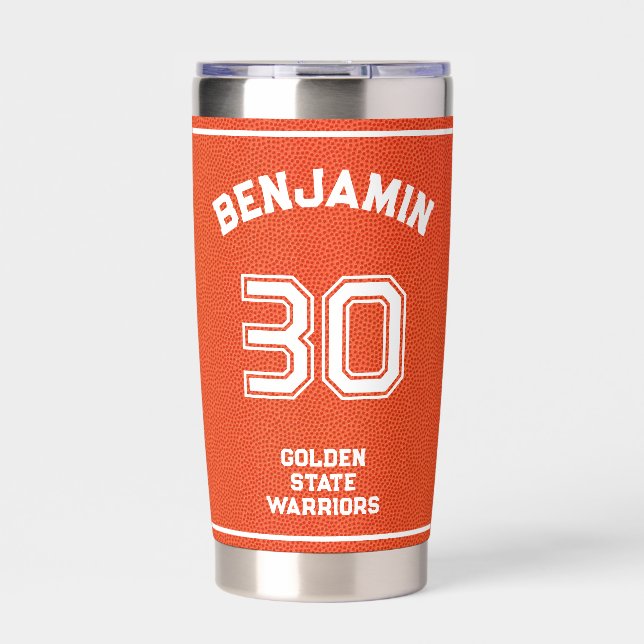 Custom Basketball Textured Orange Insulated Tumble Thermobecher (Vorderseite)