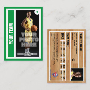 Custom Basketball Trading Card - Kelly Green Telefonnummerkarte