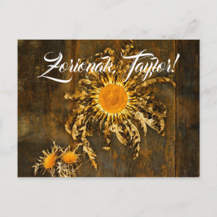 Custom, baskisches Symbol Eguzkilore oder Sonnenbl Postkarte