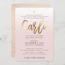 CUSTOM Bat Mitzvah Invite blassrosa gold CARLI Einladung