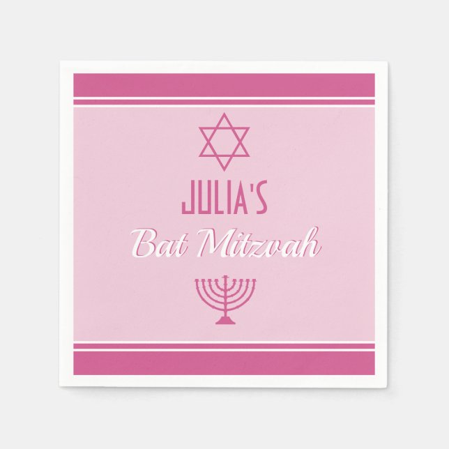 Custom Bat Mitzvah Napkins Serviette (Vorderseite)