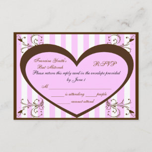 Custom Bat Mitzvah RSVP Cards Karte
