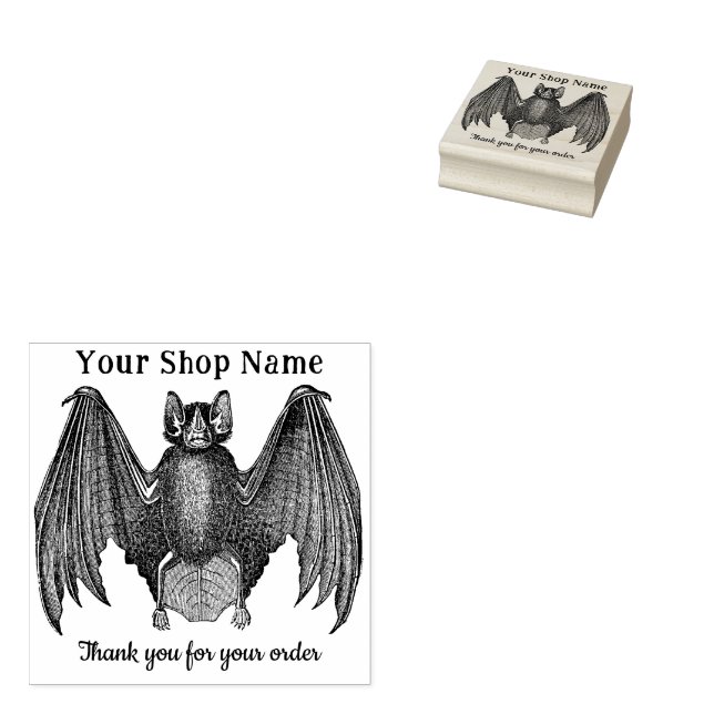 Custom Bat Small Business Vielen Dank Gummistempel (Stempel)