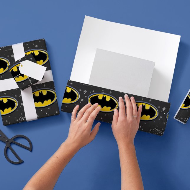 Custom Batman Logo Weihnachten Schneeflocke Geschenkpapier (Von Creator hochgeladen)