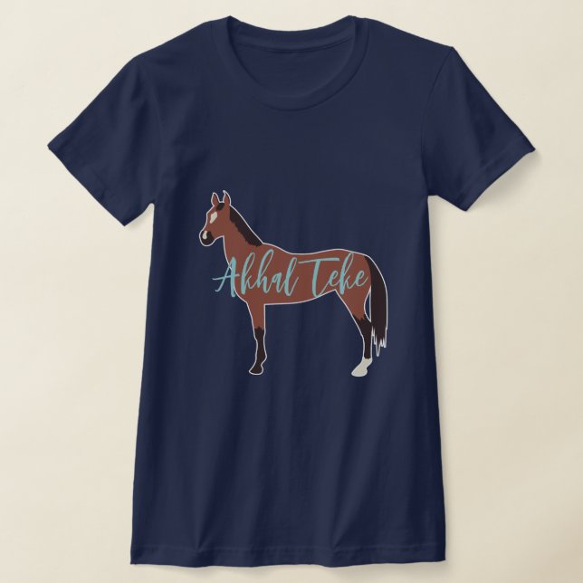 Custom Bay Akhal Teke Silhouette T-Shirt (Ablage )