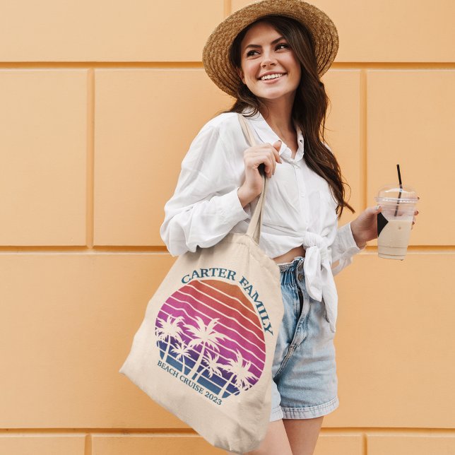 Custom Beach Cruise Family Wiedersehen Sonnenunter Tragetasche (Von Creator hochgeladen)