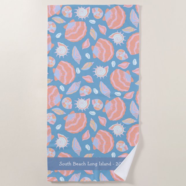 Custom Beach Handtuch - Seashell Summer Design (Vorderseite)