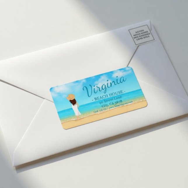 Custom Beach House Address Label (Von Creator hochgeladen)