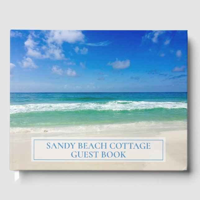 Custom Beach House Schöne Ocean Fotografie Gästebuch (Vorderseite)