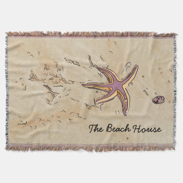 Custom Beach House Starfish Design Decke (Vorderseite)
