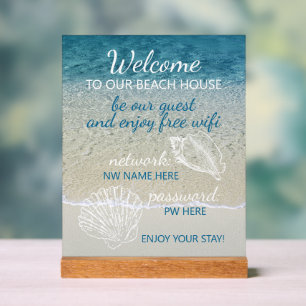 Custom Beach House Vermietungen Zuhause Wifi Anlei Acrylschild