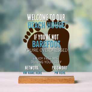 Custom Beach House Vermietungen Zuhause Wifi Anlei Acrylschild