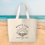 Custom Beach Life Sunset Minimalistisch Modern Boh Jumbo Stoffbeutel<br><div class="desc">Boho Strand vibes! Tragen Sie mit unserer Jumbo-Tasche den Sonnenuntergang der Stadt. Maßgeschneidert,  modern und perfekt für Ihr Strandleben. 🌅 #BeachLifeStyle #BohoChic</div>