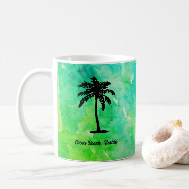 Custom Beach Palm Tree Nautical Kaffeetasse (Mit Donut)