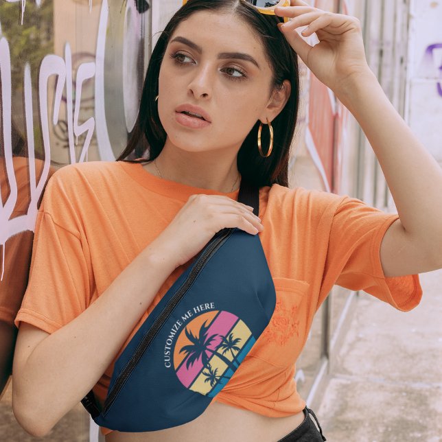 Custom Beach Vacation Niedlich Tropical Palm Tree  Bauchtasche (Von Creator hochgeladen)
