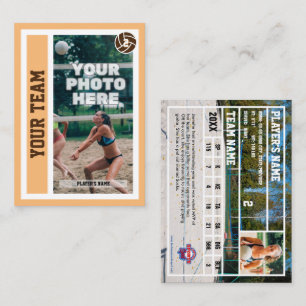Custom Beach Volleyball Trading Card (Sand) Telefonnummerkarte