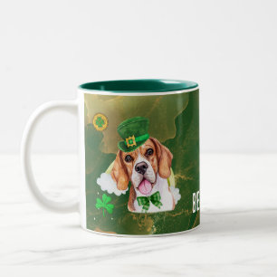 Custom Beagle Gold St Patricks Day Zweifarbige Tasse