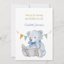 Custom Bear lesen ein Buch Danke Baby Dusche