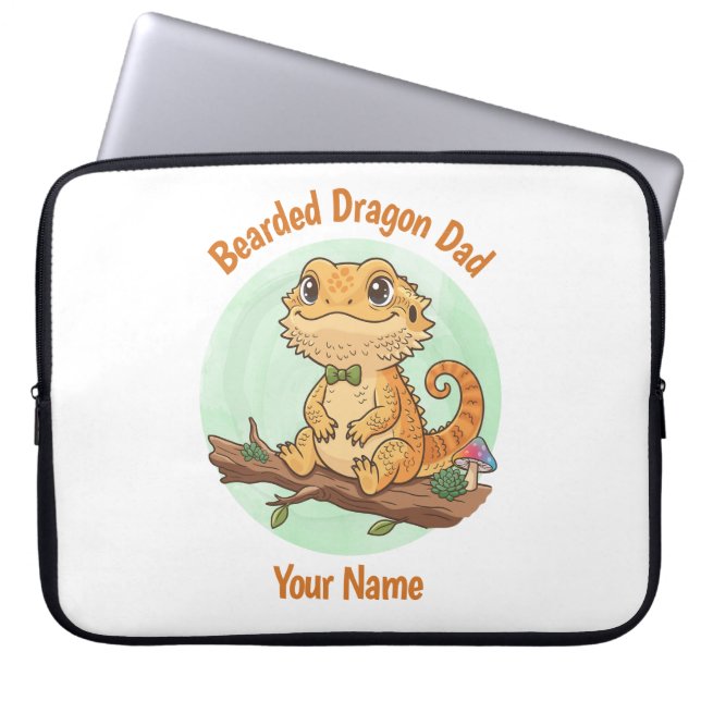 Custom Bearded Dragon Dad Laptop Sleeve (Vorderseite)