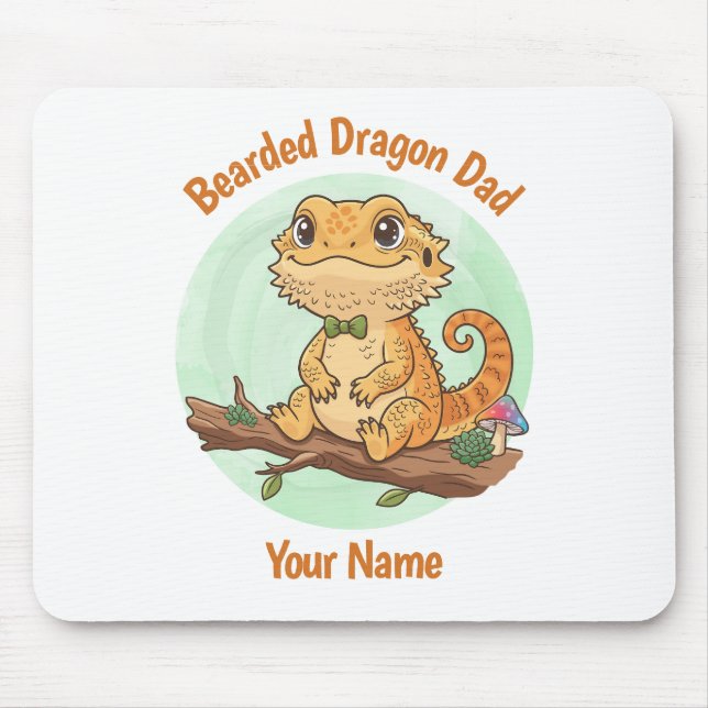 Custom Bearded Dragon Dad Mouse Pad Mousepad (Vorne)