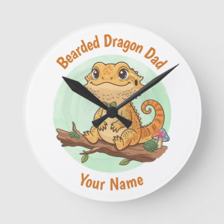 Custom Bearded Dragon Dad Wall Clock Runde Wanduhr