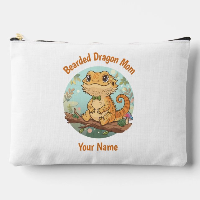 Custom Bearded Dragon Mom Accessory Pouch Zubehörtasche (Vorderseite)