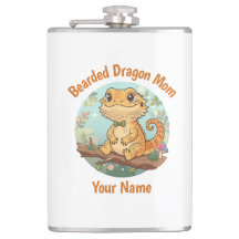 Custom Bearded Dragon Mom Flask