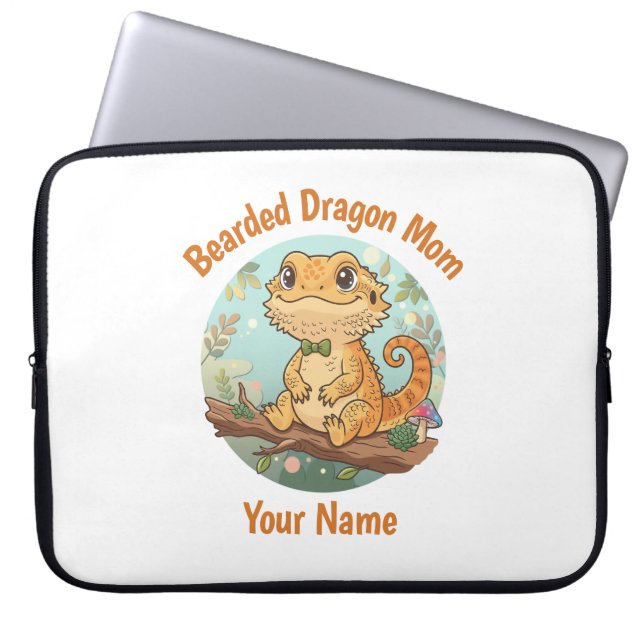Custom Bearded Dragon Mom Laptop Sleeve (Vorderseite)