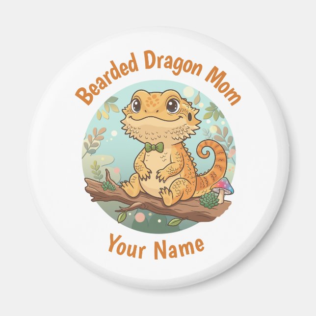 Custom Bearded Dragon Mom Magnet (Vorne)