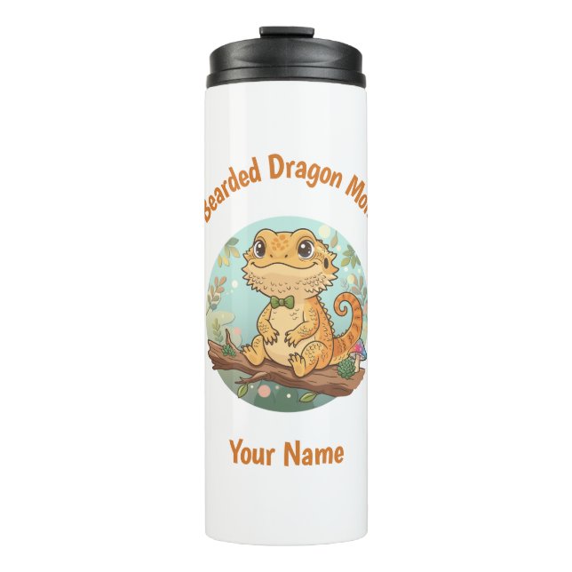 Custom Bearded Dragon Mom Thermal Tumbler Thermosbecher (Vorderseite)