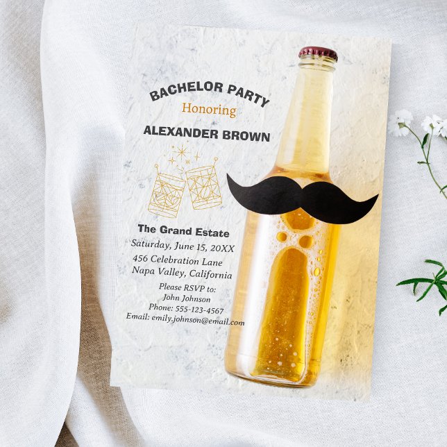 Custom Beautiful Bachelor Party Whiskey Einladung (Von Creator hochgeladen)