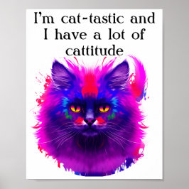 Custom Beautiful farbenfroh bemalt Cat Art Poster