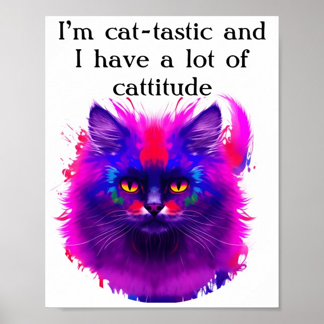 Custom Beautiful farbenfroh bemalt Cat Art Poster (Vorne)