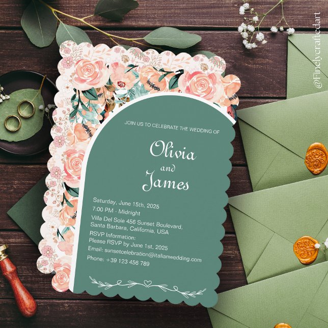 Custom Beautiful Floral Dunkel Burgundy Pink & Gre Einladung (Von Creator hochgeladen)