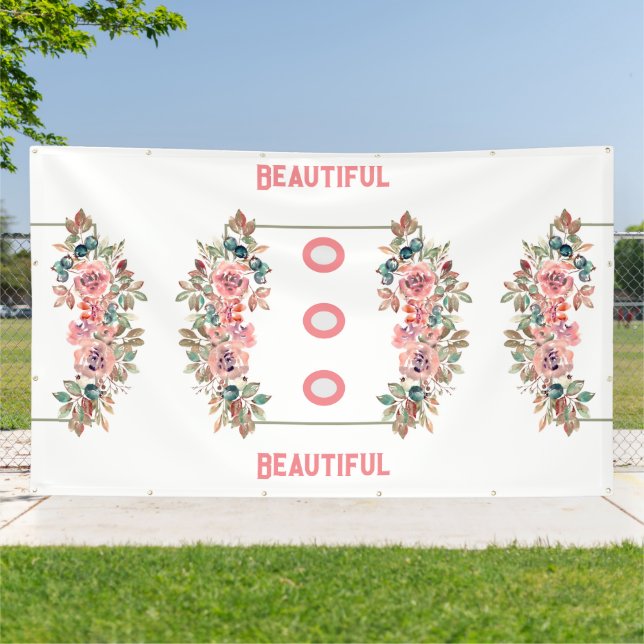 Custom Beautiful Text Wedding Signes Poster Banner (Außenbereich)