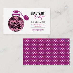 Custom Beauty Salon Business Cards   QR-Code Visitenkarte