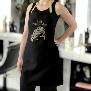 Custom Beauty Salon Co. Name Black & Gold Mitarbei Schürze