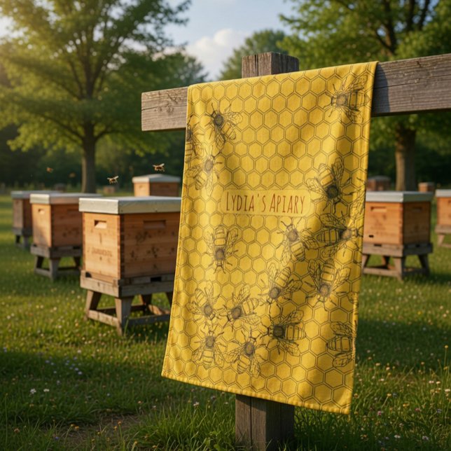 Custom Bee Apiary Kittuch Geschirrtuch (Von Creator hochgeladen)