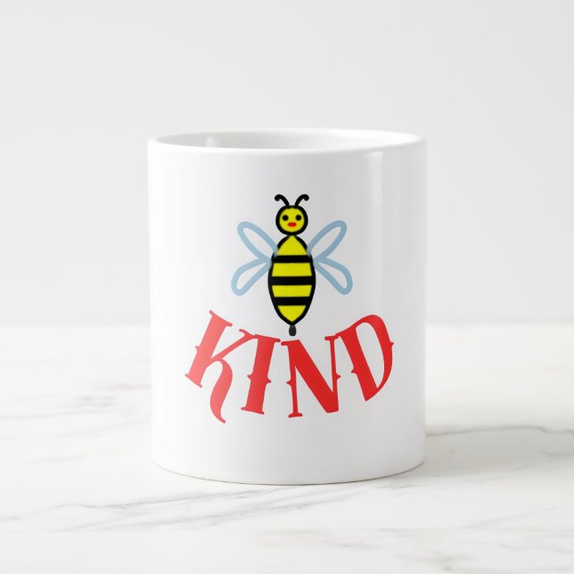 Custom Bee Kind Personalized Gift  Jumbo-Tasse (Vorderseite)
