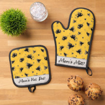Custom Bee Kitchen Gloves Set - Geschenk für die M
