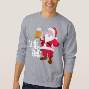 Custom Beer Love Santa LIT Weihnachten AF Sweatshirt