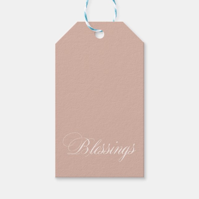 Custom Beige Blessings Gift Tags Geschenkanhänger (Vorderseite)