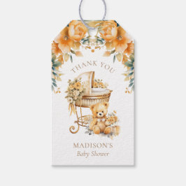 Custom Beige & Gold Bassinet Baby Dusche Geschenkanhänger