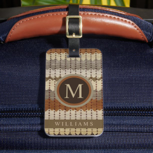 Custom Beige Gray Brown Aztec Muster Gepäckanhänger