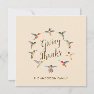 Custom Beige Hummingbirds Feiertagskarte
