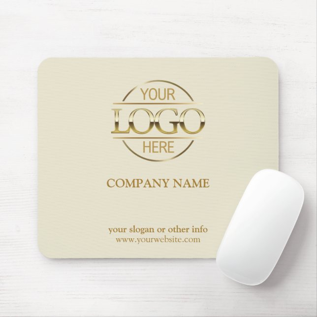 Custom Beige Promotional Company Business Logo Mousepad (Mit Mouse)
